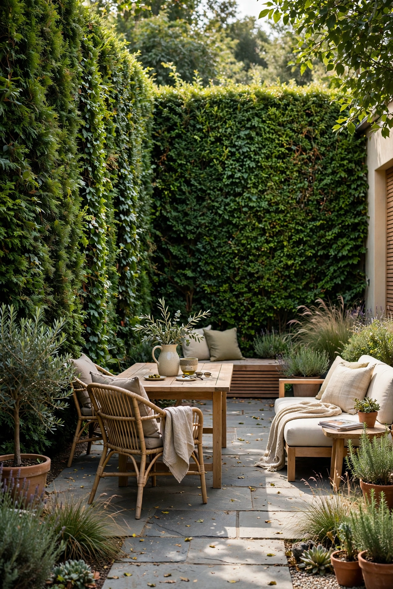 Backyard with privacy screening