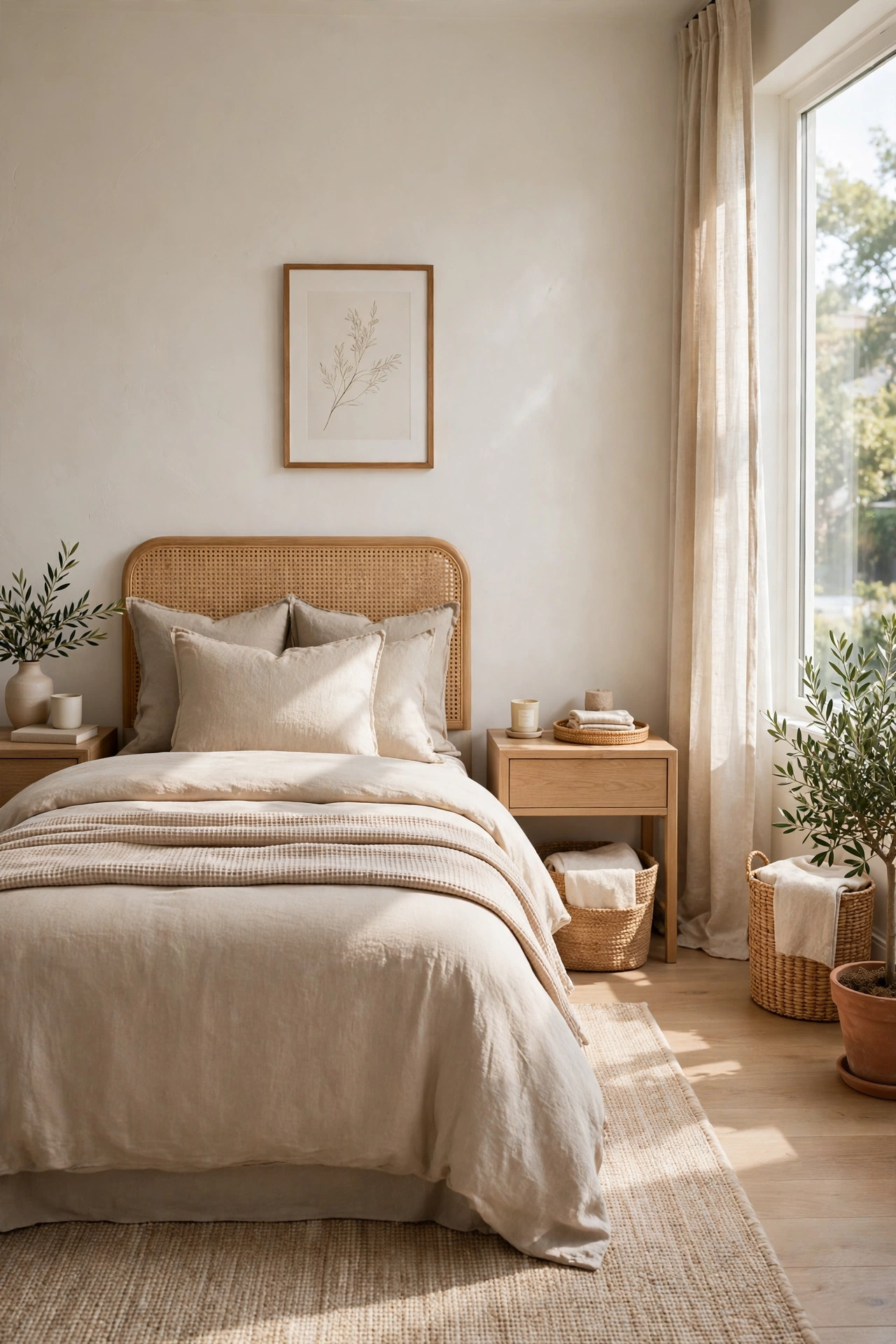 Bedroom makeover with decluttered and organized space