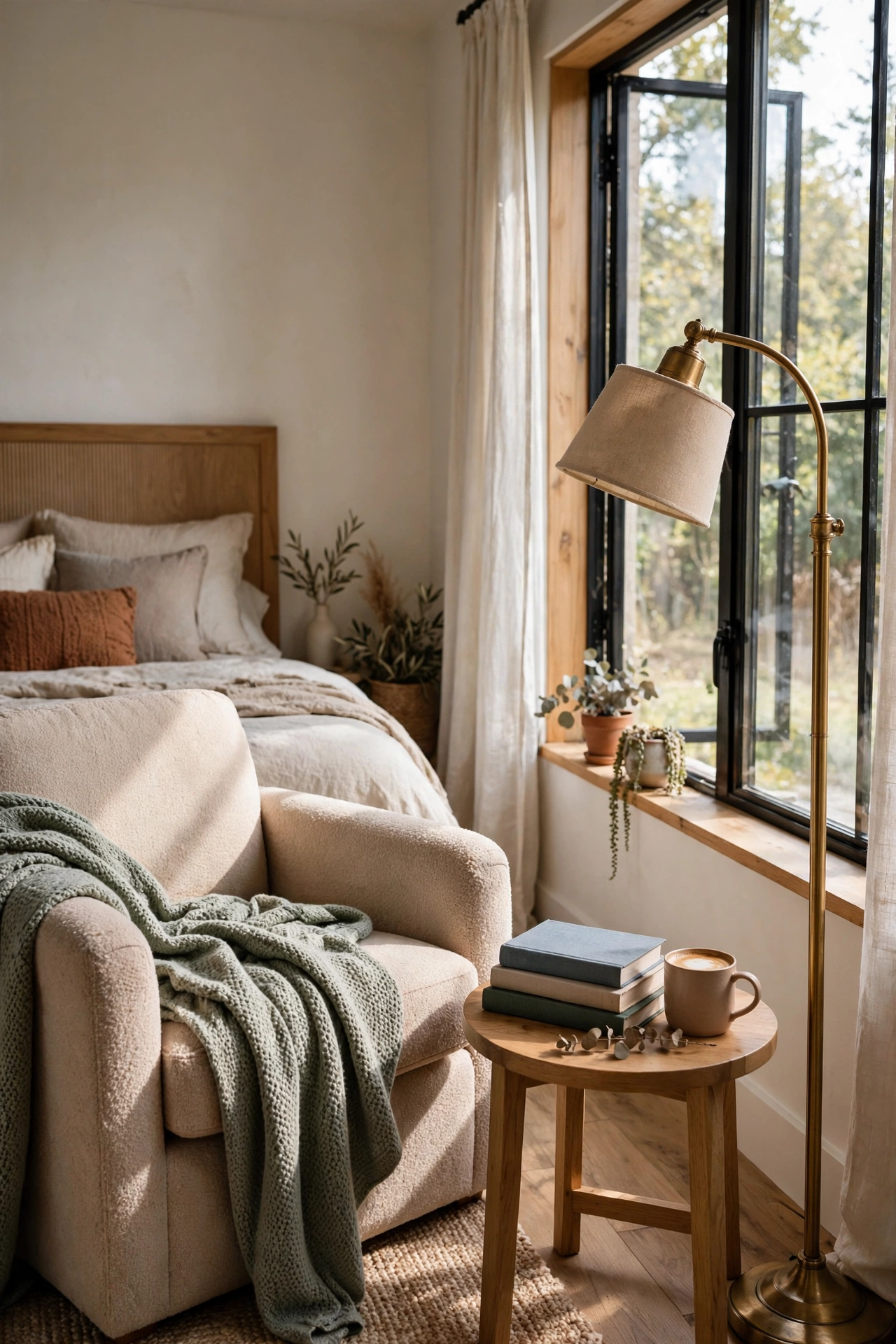 Bedroom makeover with a reading nook