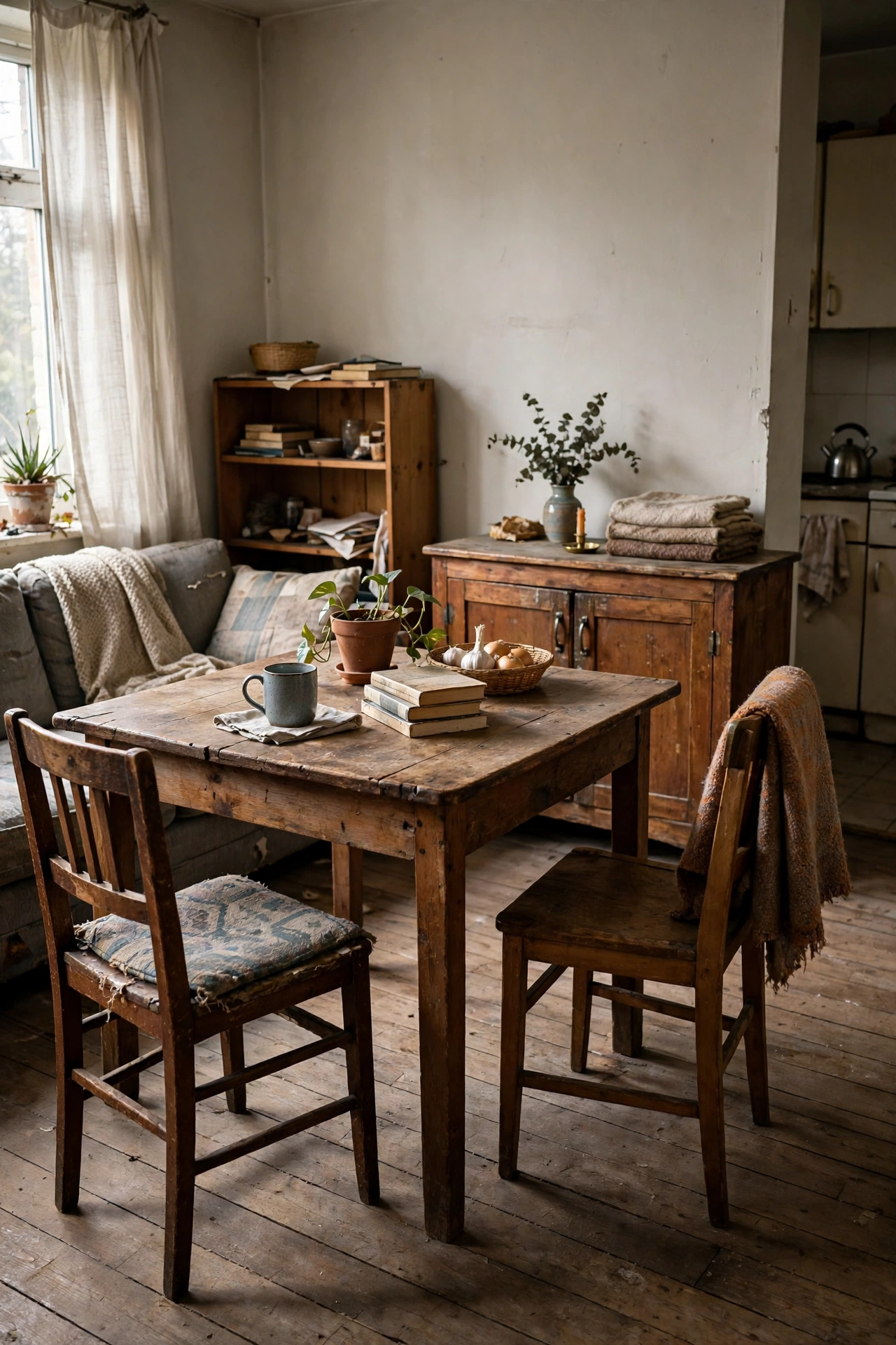 Budget apartment with secondhand furniture