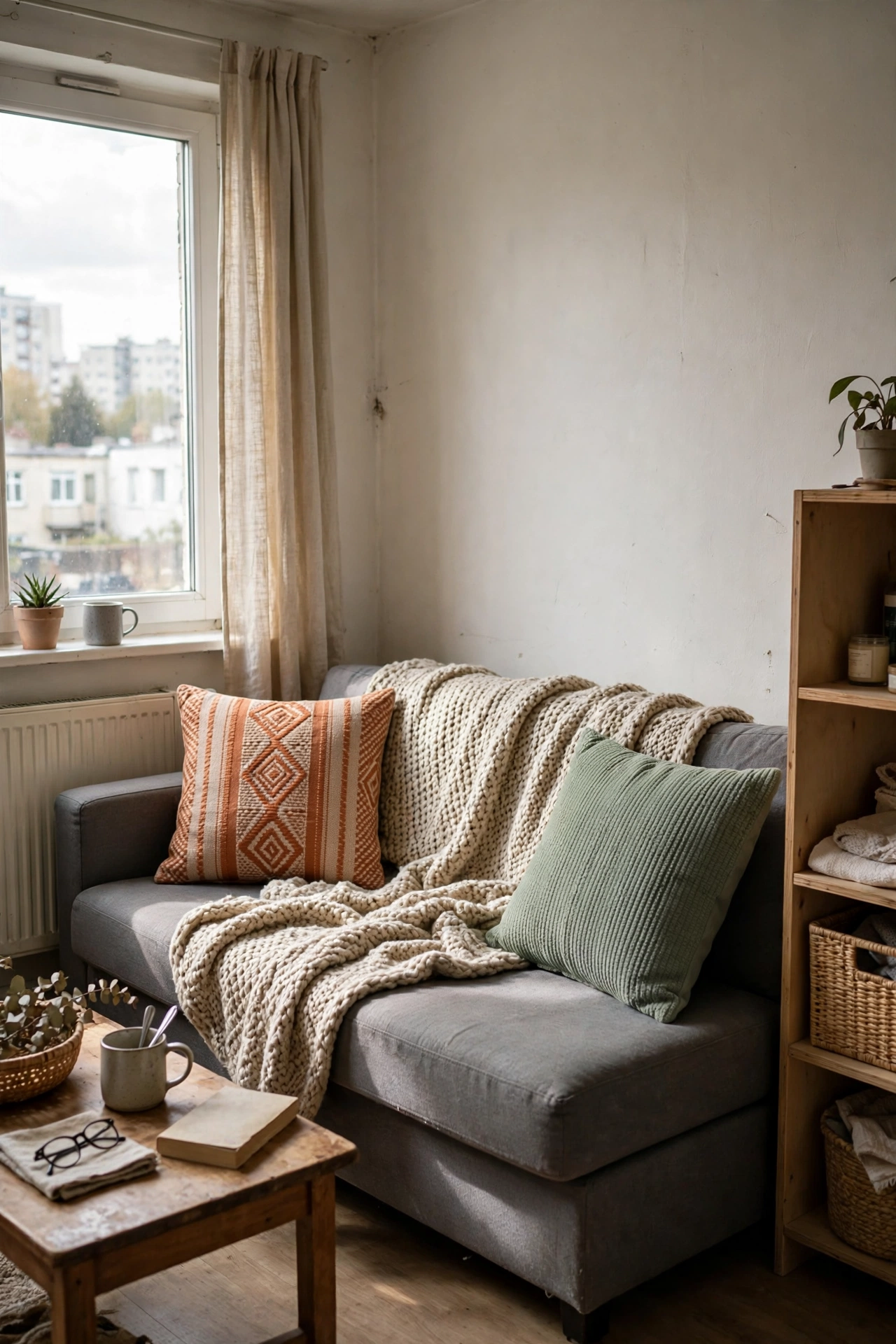 Budget apartment with swapped textiles