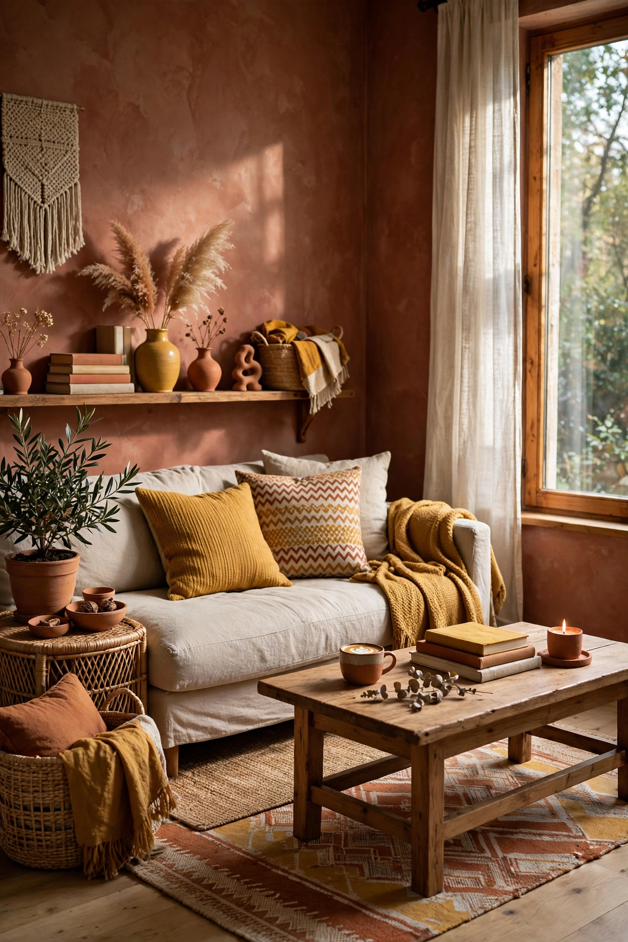 Cozy apartment with warm colors