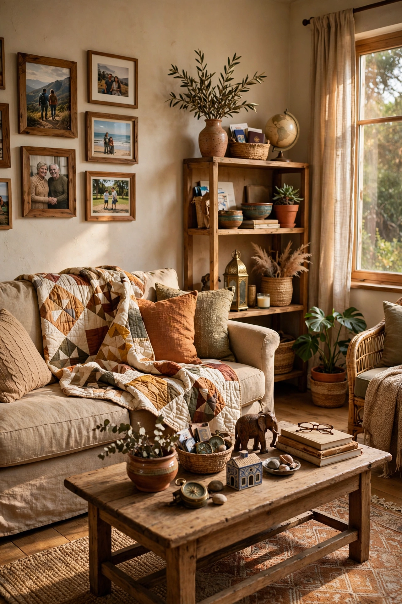 Cozy living room with personal touches
