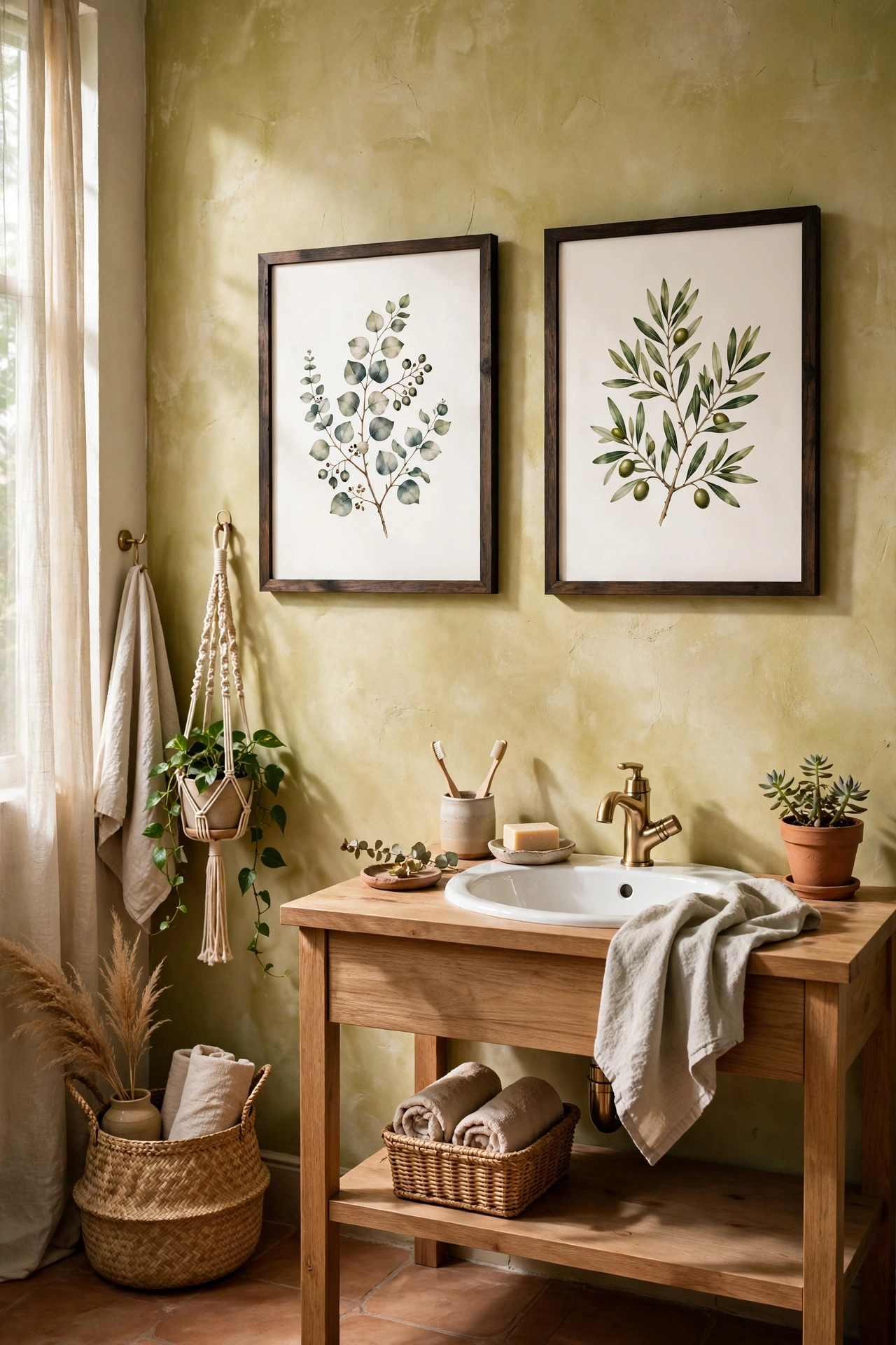 DIY bathroom decor with framed bathroom art