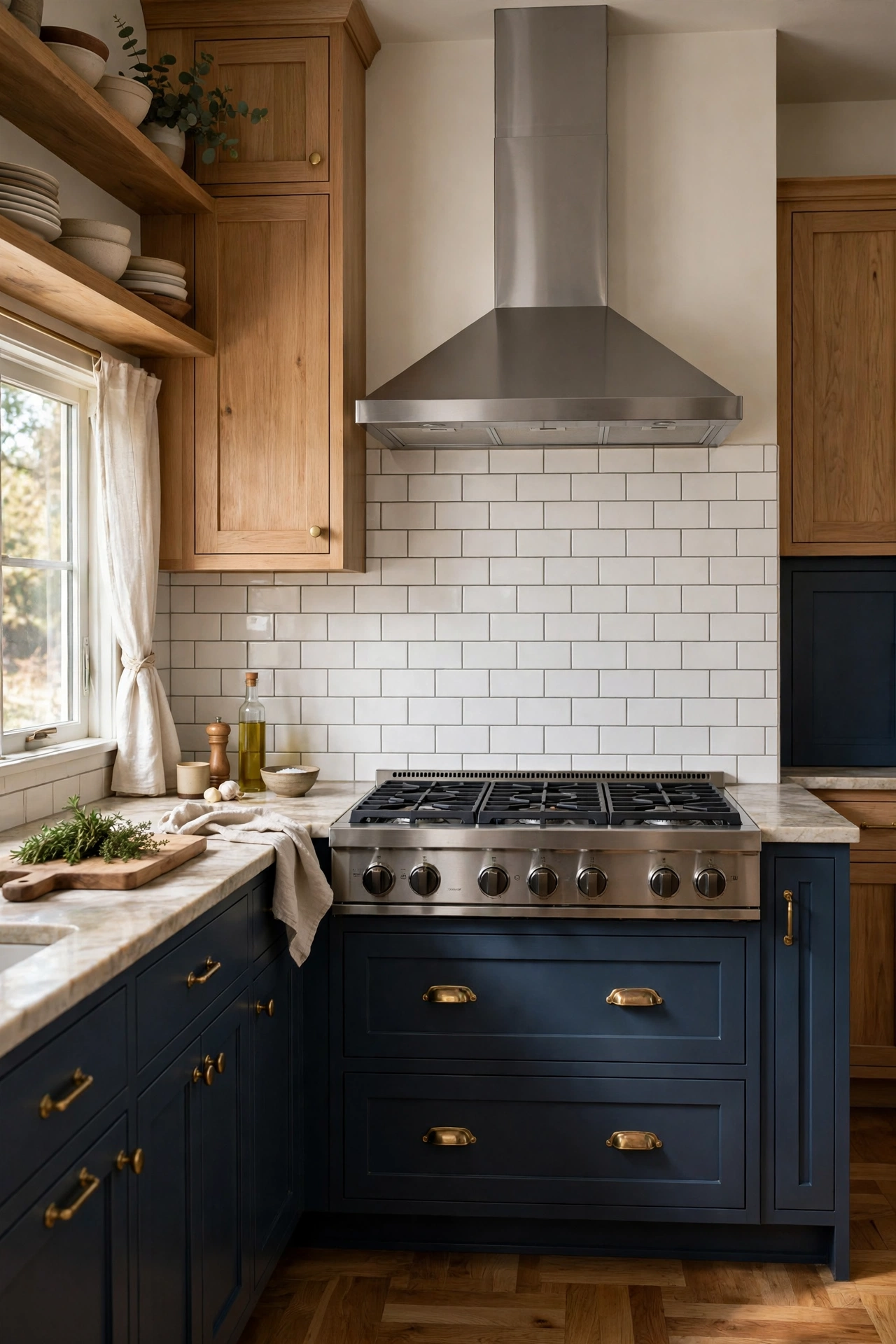 Kitchen with a new backsplash