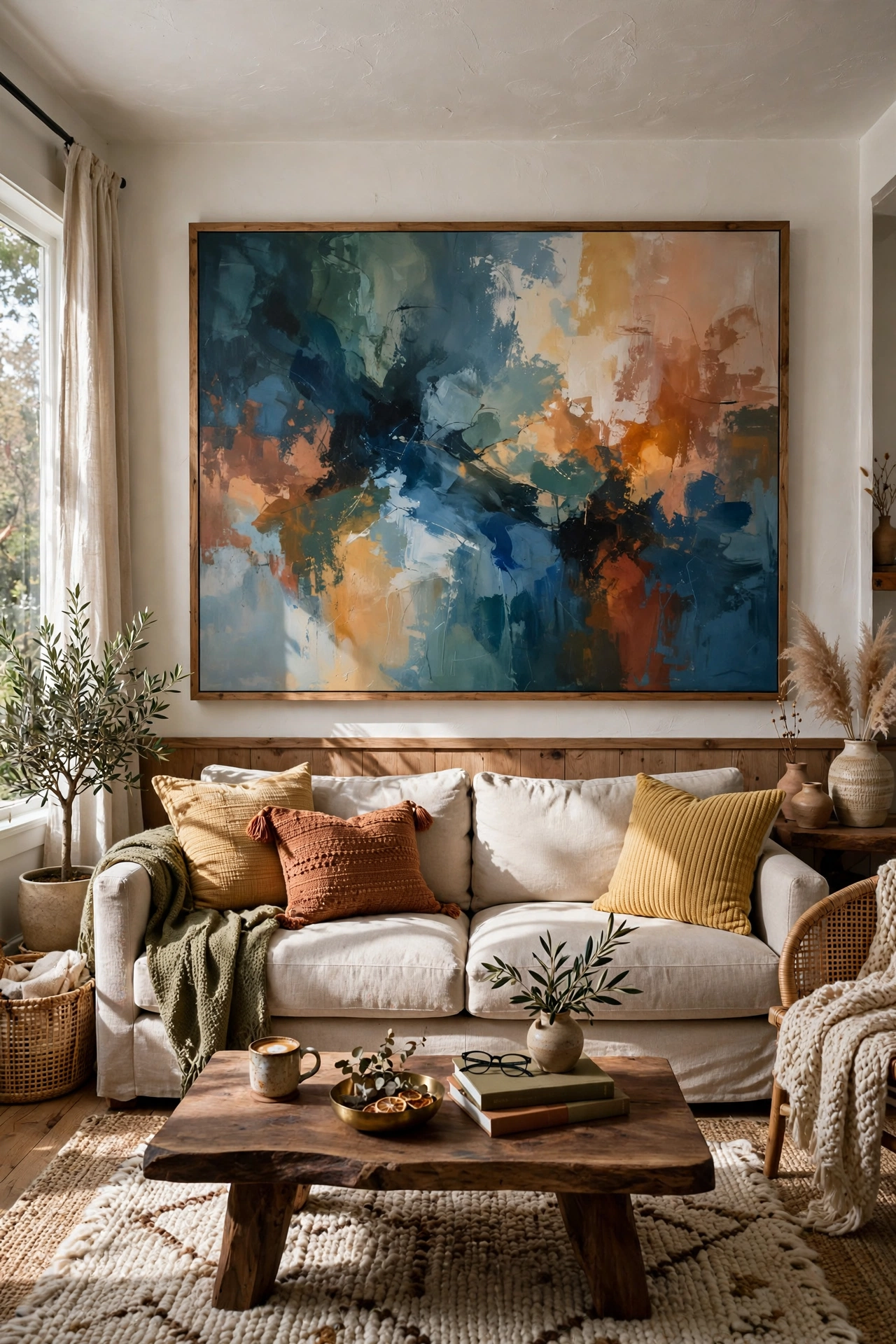 Living room with swapped artwork