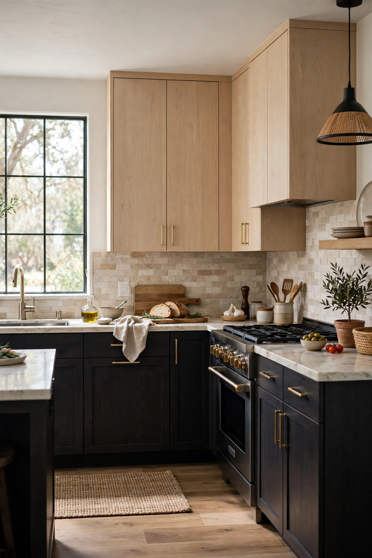Modern kitchen with two-tone cabinets