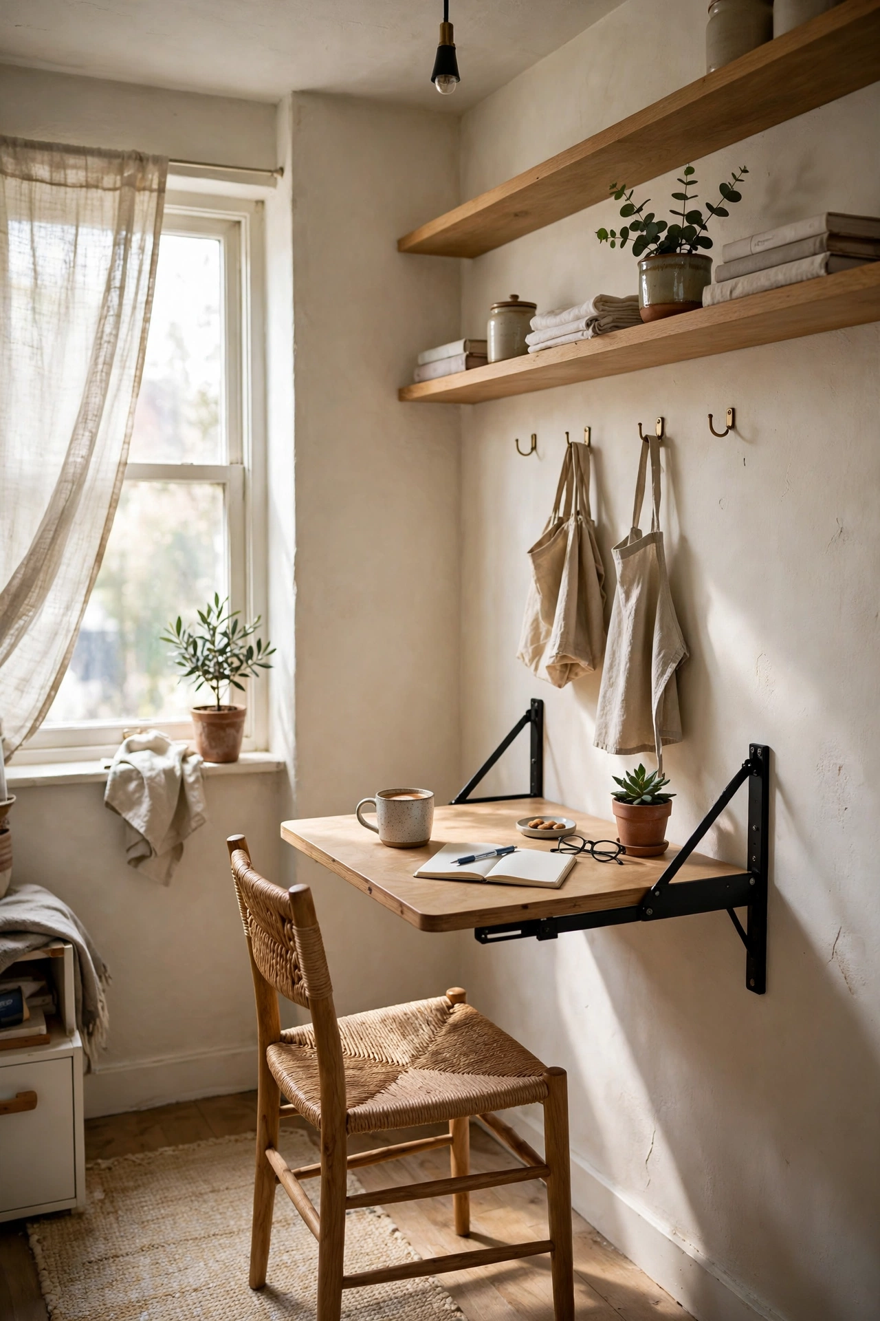 Small apartment with a fold-down table
