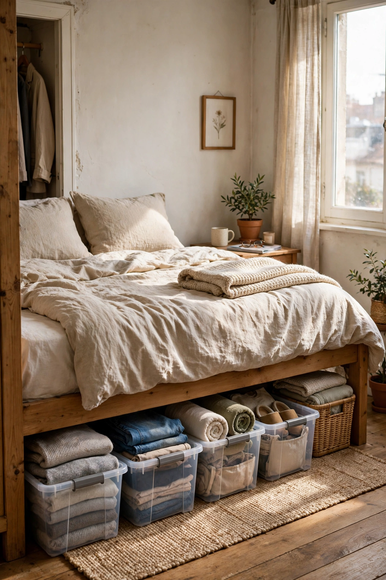 Small apartment with under-bed storage