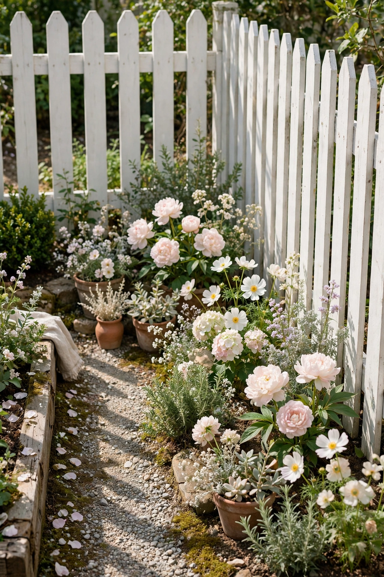 Small garden with light colors