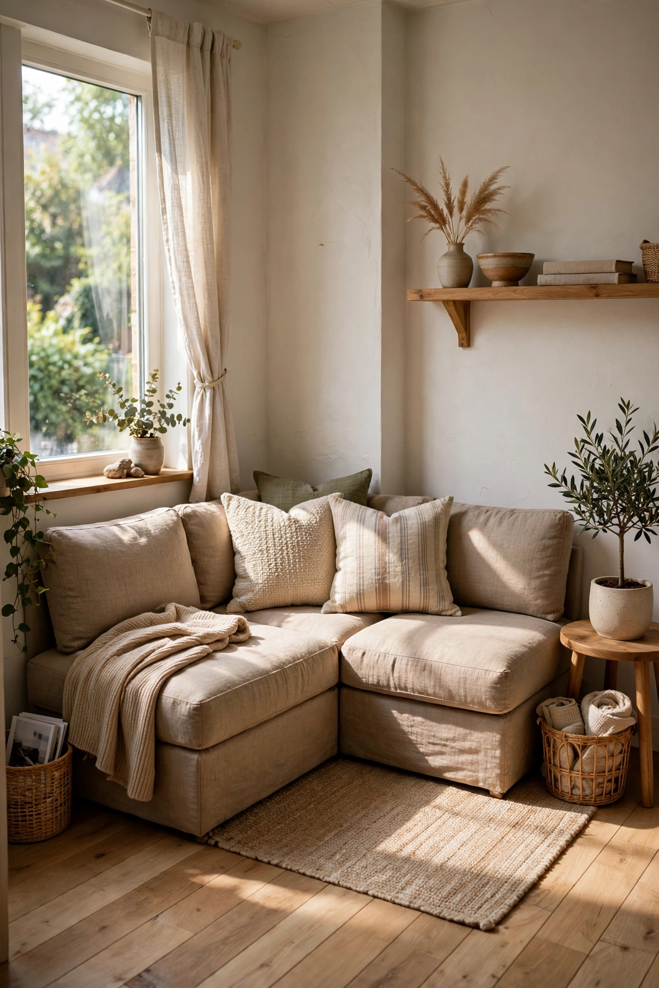 Small living room with corner seating